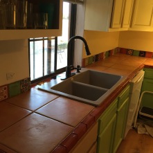 the new sink and counter top