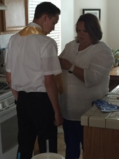 mom gets the graduate ready